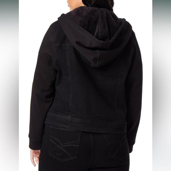 Wallflower‎ Women's The Dreamer 2 Fer Black Long Sleeve Denim Jacket Size 2X NEW - Picture 2 of 12